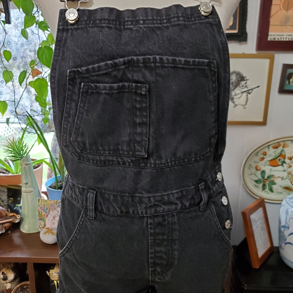 TOPSHOP MOTO black denim overalls